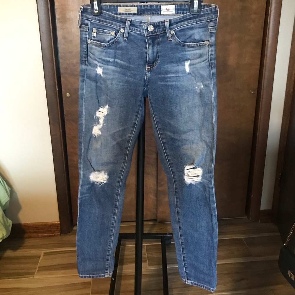 Ag Adriano Goldschmied Distressed Denim